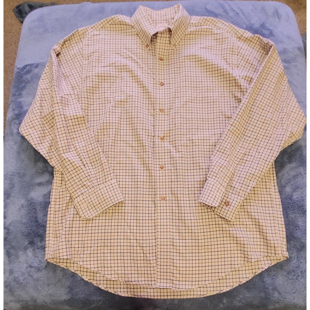 Brooks Brothers Men's Large‎ Long Sleeve Button-down Shirt Beige Plaid